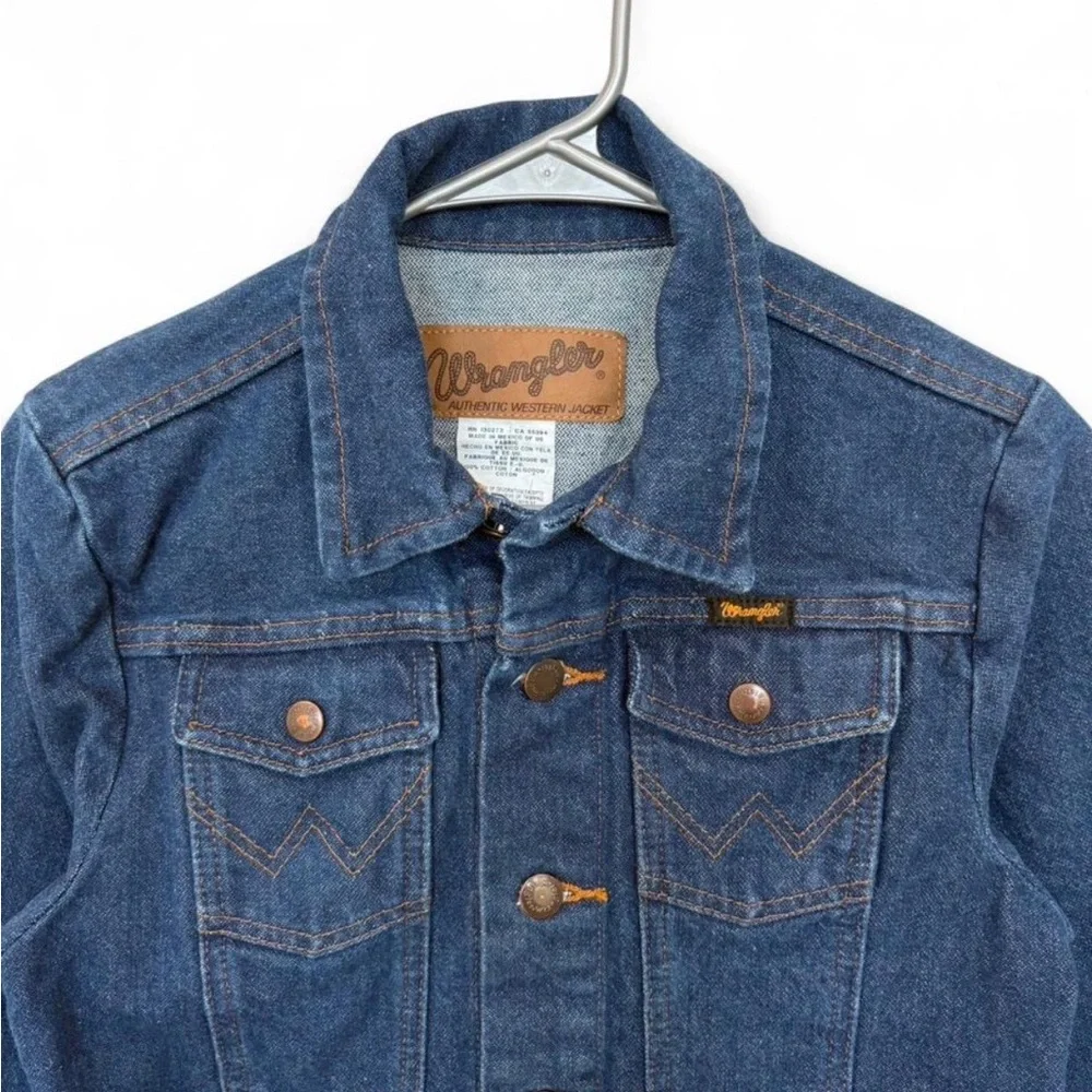 Boys Wrangler Cowboy Cut Unlined Denim Jacket Large Western Ranch Outerwear‎